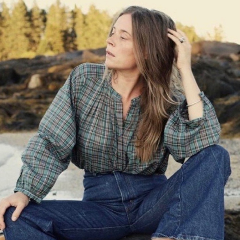 ISO - Jane Blouse in Pond Promenade Plaid